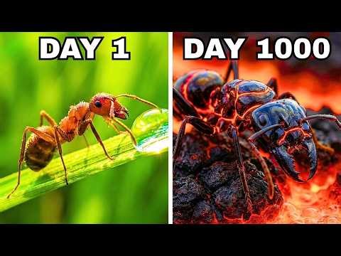 Simulation of an Ant Colony in Lava for 1000 Days