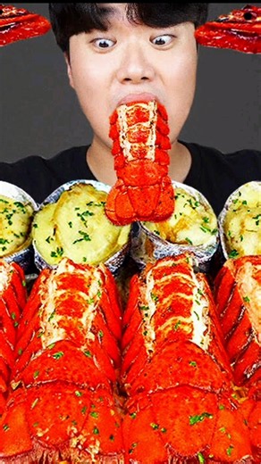 SPICY FIRE NOODLES + GIANT LOBSTER 🦞ASMR MUKBANG | Spicy Seafood Eating Sounds