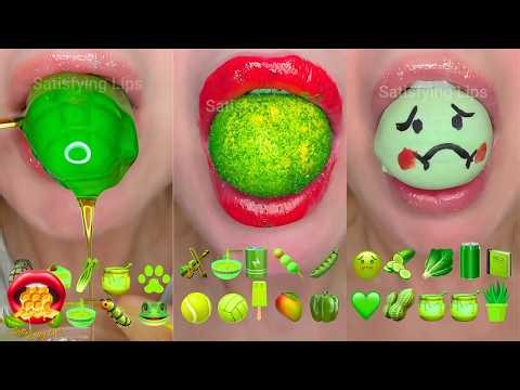 🍀Green Food🍀 Compilation ASMR Satisfying Mouth Sounds