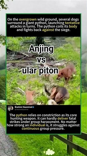 Pack Of Dogs Vs Giant Python Intense Confrontation#foryou #fyp #animals#funny