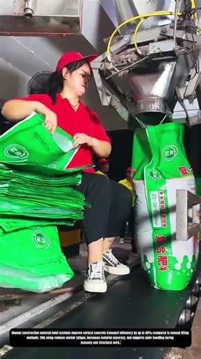 Manual Bag Positioning Process in Automated Fertilizer Packaging Line