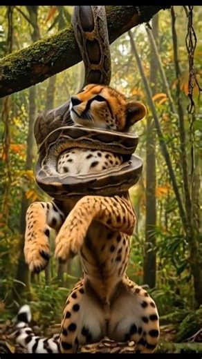 Indian Rock Python Hunting 😱🐍 | Wild Nature Moment #viralvideo #aigenerated #animals