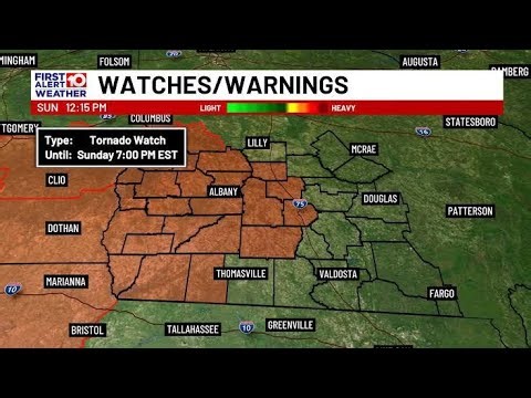 Tornado watch in place for Southeast Alabama until Sunday evening