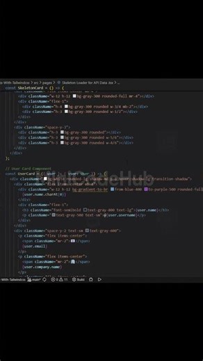 Next js + Tailwind Skeleton Loading API UX #nextjs #tailwindcss #react #webdev #frontend