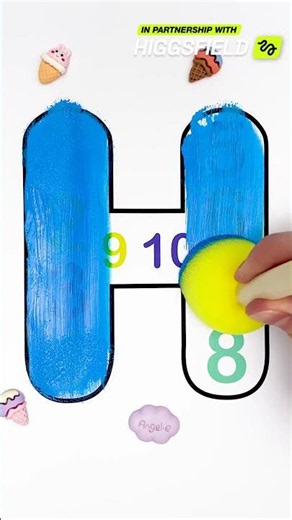 Colorful Sponge Art: Learning the Letter H & Counting from 1 to 10!