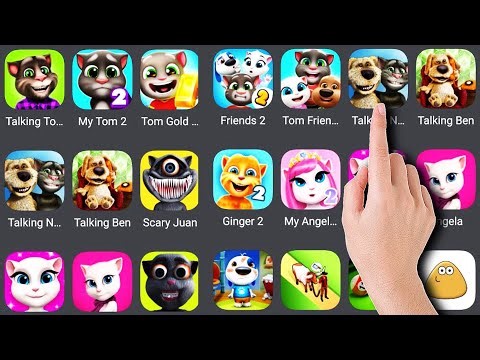 Talking News, Ben, Ginger 2, Friends 2, My Angela 2, Scary Juan, Tom Friends, Game play,