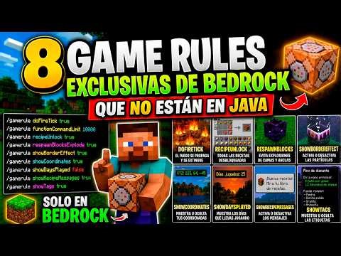 8 Game Rules SECRETAS de Minecraft Bedrock que NO están en Java 😱