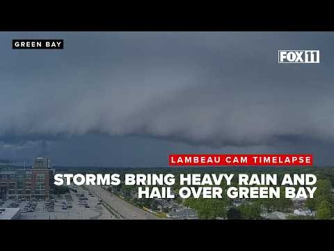 Timelapse: Thunderstorms roll over Lambeau Field