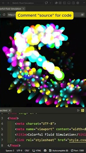 WebGl Fluid Simulation using HTML, CSS, and JavaScript