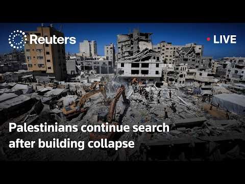 LIVE: Palestinians continue search after building collapse