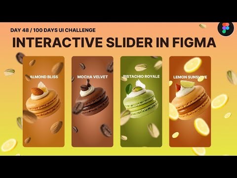 DAY48/ 100DAYS UI CHALLENGE Interactive Slider UI Design in Figma | Macaron Dessert Website Tutorial