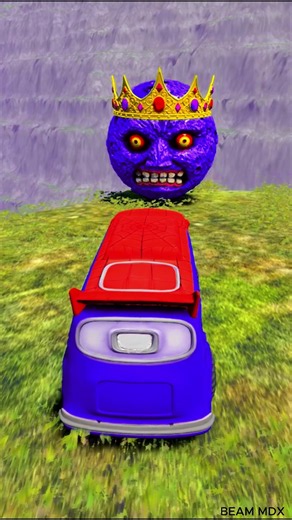 Spider Bus vs Giant Blue Lava Pit 😱 #687 #beamngdrive #beamng #shortvideo #viral #short #shorts