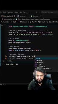 Create an AI model to predict the salary after 12 years #coding #python #machinelearning