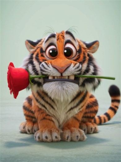 Live Wallpaper | Hopelessly in Love 🌹❤ #tiger #lovestruck #livewallpaper #lovemode #sillyanimals #funnytiger #goodvibes #madlyinlove #cartoontiger