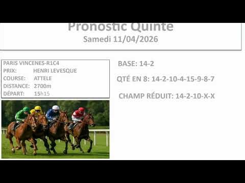 Pronostic Quinté du Samedi 11/04/2026|ATTELE|PMU Turf | Base et Cheval Surprise