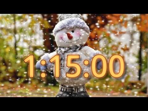 1 Hour 15 Minute / 75 Minute Cute Winter Snowman Countdown Timer (Soothing Wind Chimes Alarm)