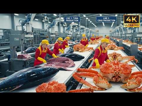 Inside the World's Fastest Seafood Processing Factory | Massive Tuna and Crab Production Line