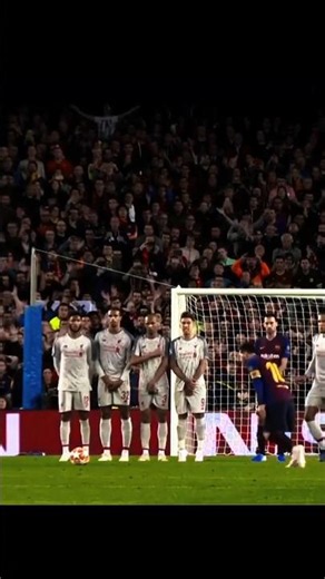 Messi free kick against Liverpool 😮‍💨#lionelmessi #championsleague #freekick