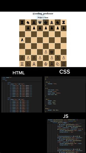 Chess Game use | HTML | CSS | JS#JavaScript #html #css #animation #coding #ai #js #3d #python #web
