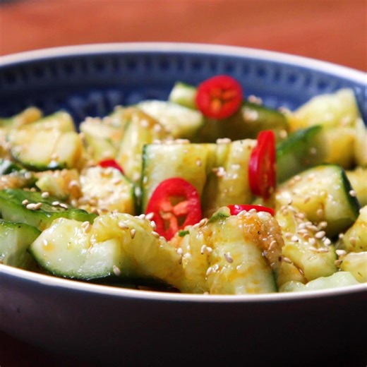 Spicy Smacked Cucumber Salad! The Delicious Healthy Cult-Favourite Snack! ?? | Tasty