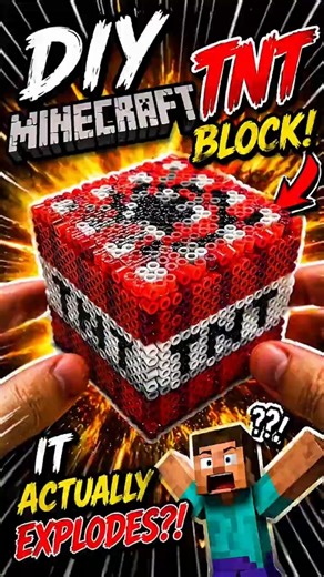 DIY Minecraft TNT Block… Does It EXPLODE?! 💥😱#minecraft #shorts #trendingnow #diy