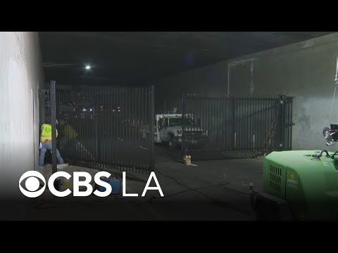 Caltrans installs gates on 101 Freeway ramps in downtown LA ahead of No Kings protests
