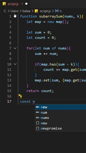 SUBARRAY SUM Equals K 🔢🔥 | JavaScript Easy Trick!