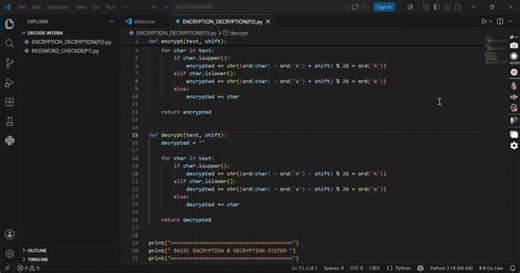 #decodelabs #cybersecurity #python #encryption #decryption #caesarcipher #cryptography #informationsecurity #dataprotection #programming #softwaredevelopment #cybersecuritytraining #learningbydoing… | Haseeb Ahmad