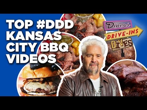 Top #DDD Kansas City BBQ Videos with Guy Fieri 🔥 | Diners, Drive-Ins, and Dives | Food Network