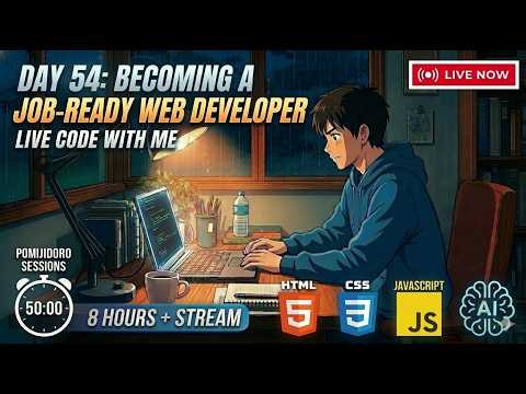 [1.7.26] Day 55: Becoming a Job-Ready Web Developer 🇧🇩| 8 Hours + Live Code with me #studywithme