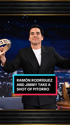 Ramón Rodríguez and Jimmy take a shot of Pitorro! #FallonTonight #TonightShow #RamonRodriguez #Parranda #JimmyFallon