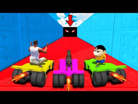 SHINCHAN AND FRANKLIN TRIED THE IMPOSSIBLE RED CORRIDOR RAMP PARKOUR CHALLENGE GTA 5