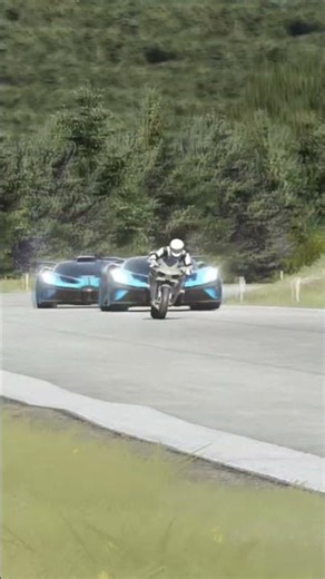 Kawasaki Ninja H2R SC vs Bugatti Bolide #shorts #kawasaki #kawasakininja #superbike #supercars #bike