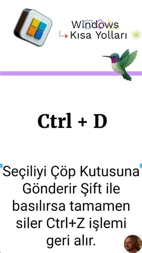 Windows kısa yol tuşları, Windows shortcut keys Ctrl + D #windows #robot #run