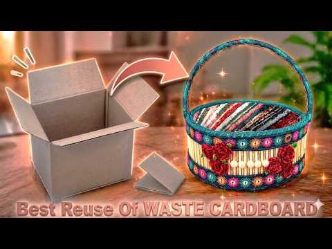 ❌️ STOP !!! Don't Throw Away Waste Cardboard 📦 | DIY Aesthetic Storage Basket