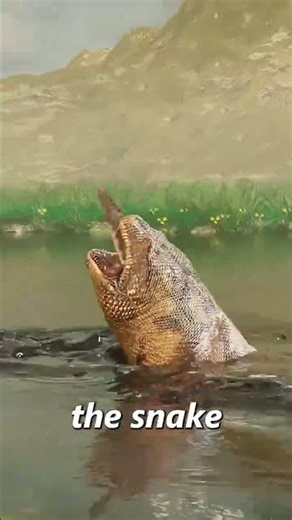 When Python Turns the Tables on Crocodile #wildlife #predator #shorts