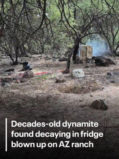 An Arizona family made an explosive discovery inside an old refrigerator on their ranch: a decaying stash of decades-old dynamite so volatile the bomb squad had to blow it to kingdom come right on the spot. #arizona #news #dynamite #explosion #fox10phoenix