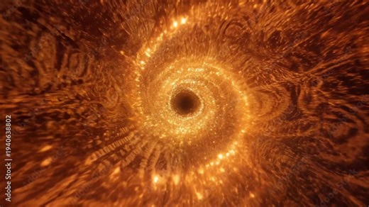Fiery Orange Wormhole Travel, mesmerizing tunnel of glowing cosmic particles and sparkling energy, pulsating like a dynamic vortex