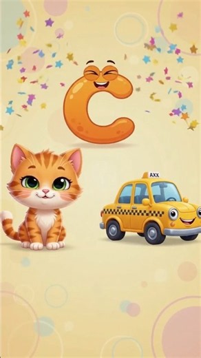Letter C Phonics | C c Sound /k/ 🐱🚗 | Learn ABC for Toddlers & Preschool Kids | #shorts