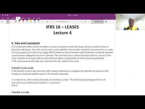 ACCA F7 Leases IFRS 16 Lecture 4