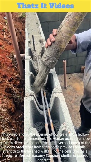 Reinforced Block Wall: Core Concrete Pouring