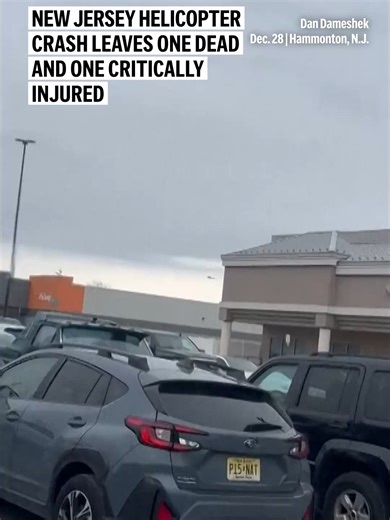 Two helicopters crashed midair in New Jersey on Sunday, killing one person and critically injuring another, authorities say. Video from the scene shows a helicopter spinning rapidly to the ground. Police and fire crews subsequently extinguished flames that engulfed one of the helicopters. #newjersey #helicopter #crash #wreckage