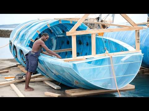 Man Transforms 8 Water Tanks into Amazing Boat | Start to Finish by @araujocaiaque