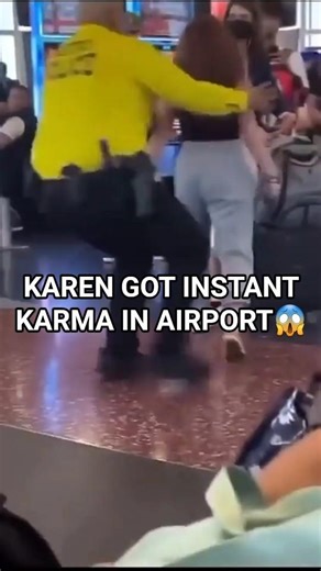 AIRPORT KAREN GOT KARMA😱✈️| #shorts #karen