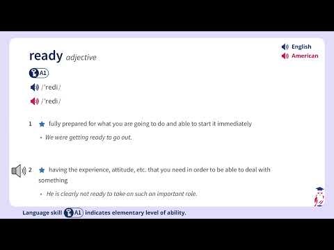 💡 ready (adjective) - Meaning & Pronunciation - CEFR A1 | Oxford English Dictionary