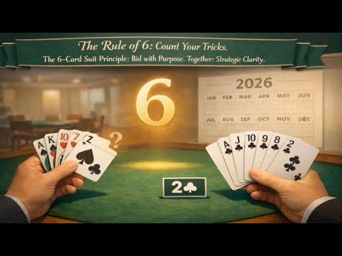 Bridge Learning (28) - The Rule of 6 vs. The 6-Card Suit Principle #bidding #biddingstrategies
