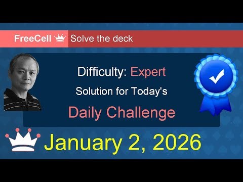 Microsoft Solitaire Collection: FreeCell - Expert - January 2, 2026