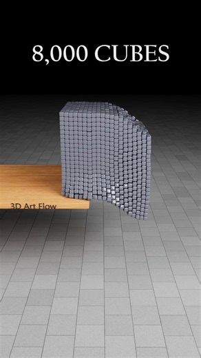 From 8 to 8,000 Cubes Falling | Satisfying Physics Simulation #animation #satisfying #relaxing