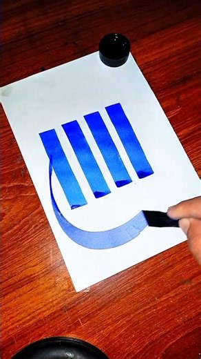Beautiful Allah Name Calligraphy with Blue Ink 💙✨ #shorts