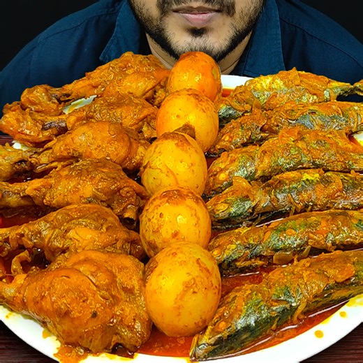 Eating Spicy Fish Curry, Chicken Leg Piece Curry, Egg Curry, Chili, Onion And Sprite 😋😍 | Eating Express